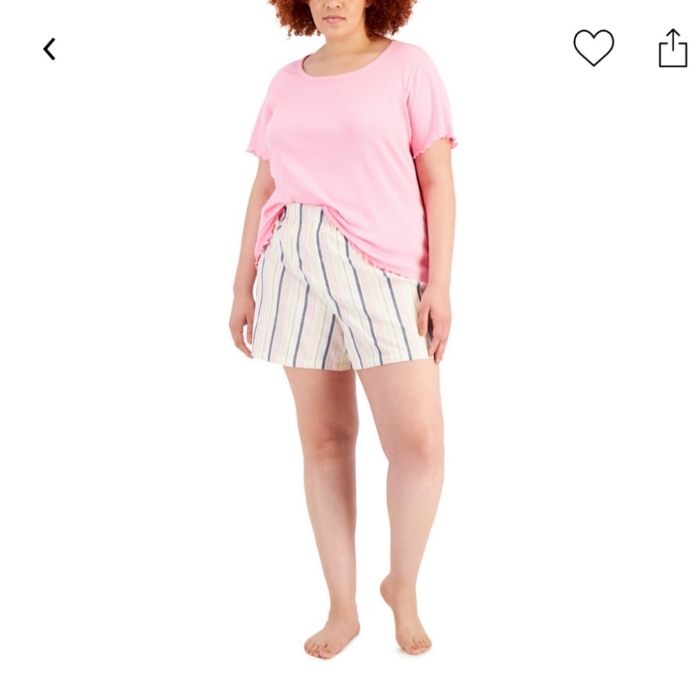 JENNI PLUS SIZE WOVEN COTTON PAJAMA SHORTS SIZE 1X & 2X NWT